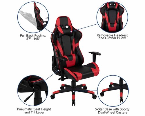 レースゲームチェア エルゴノミックなデザインと 29&quot;D x 29&quot;W x 48&quot;H の製品寸法