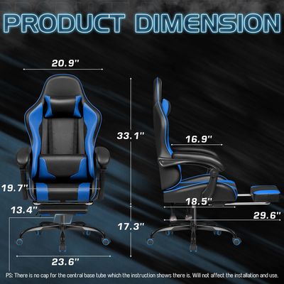 アリヌヌの360回転式ヘッドレストとリクライナー機能を持つエルゴノミックコンピュータチェア