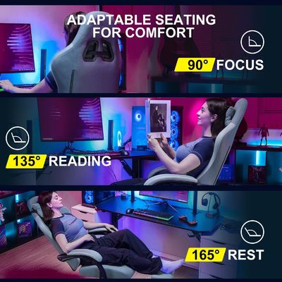ALINUNU 高背筋レースゲームチェア 高さ調整と360回転機能