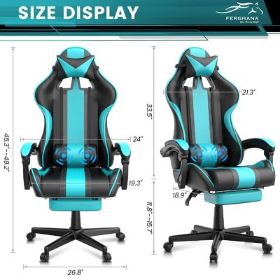 成人・ティーンエイジャー向け レースゲームチェア スピールチェア 製品サイズ 24&quot;D x 21&quot;W x 52&quot;H