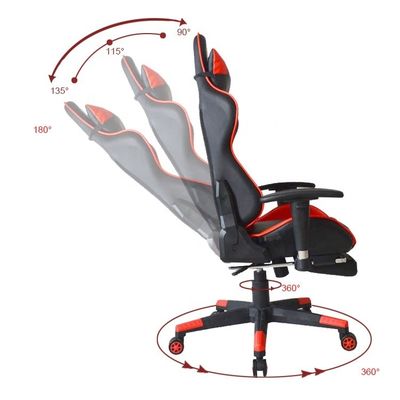 コンピュータゲーマー 足すりと2D調整可能なPUアームレストの現代オフィスゲームチェア