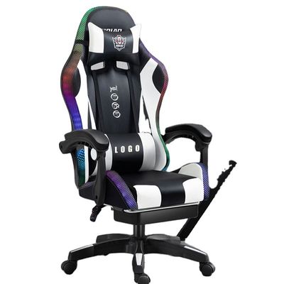 光とスピーカー付きRGBゲームチェア PU革マッサージ コンピュータゲームチェア