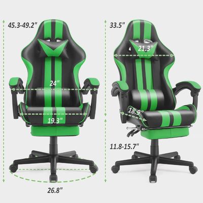 ALINUNU エルゴノミクスレーススタイル PCゲーム コンピュータチェア 頭部支架と腰部支架