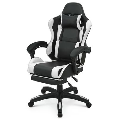 フットレスト付きスピーブルゲームチェア ヘッドレスト 腰筋サポート 黒 高背 他 スタイル