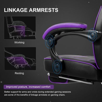 足元と360回回転/高度調整/リクルイナー機能のエルゴノミックゲームチェア