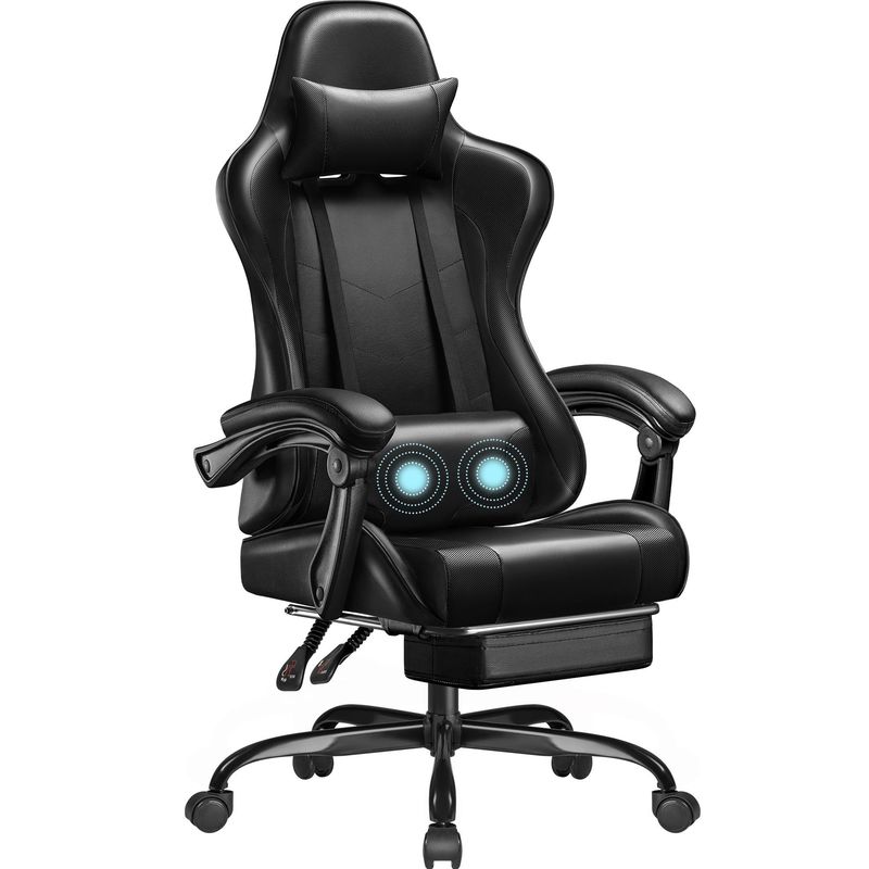 カスタマイズされた色 エルゴノミック ハイバック パソコン マッサージ 足元付きゲームチェア