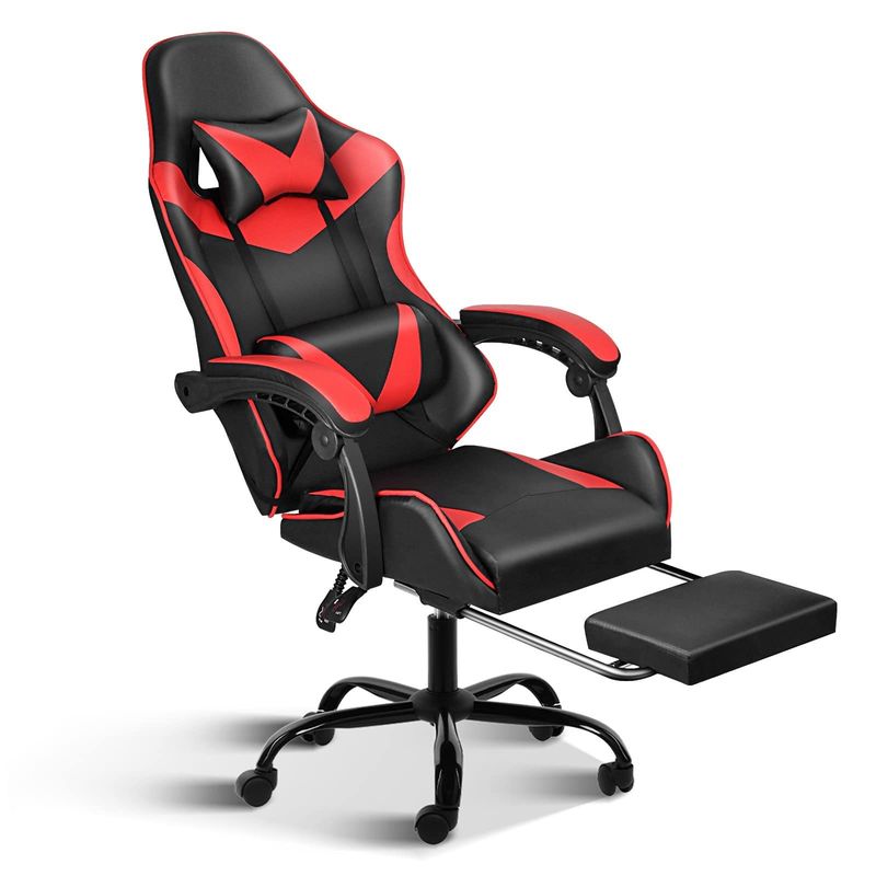 足の裏と腰の支柱付きエルゴノミックゲームチェア 20&quot;D x 25&quot;W x 46&quot;H/360 スウィーブル
