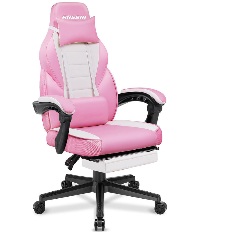 レーススタイルのゲームチェアをカスタマイズします 足の裏とヘッドレスト 21.7&quot;D x 27.2&quot;W x 47&quot;H