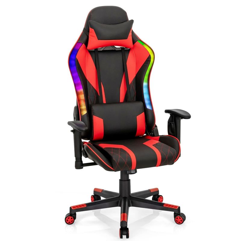 RGB LEDライト エルゴノミックなデザインの ALINUNU スワイブルチェアにゲームチェアをアップグレードします