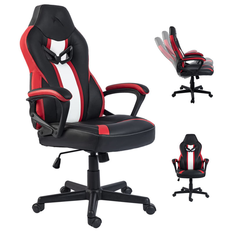 21インチD x 25インチW x 43インチH 腰筋サポート レースゲームチェア
