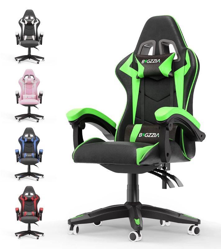 直接販売 モダンデザイン アイアンレースゲームチェア ヘッドレストと腰筋サポート