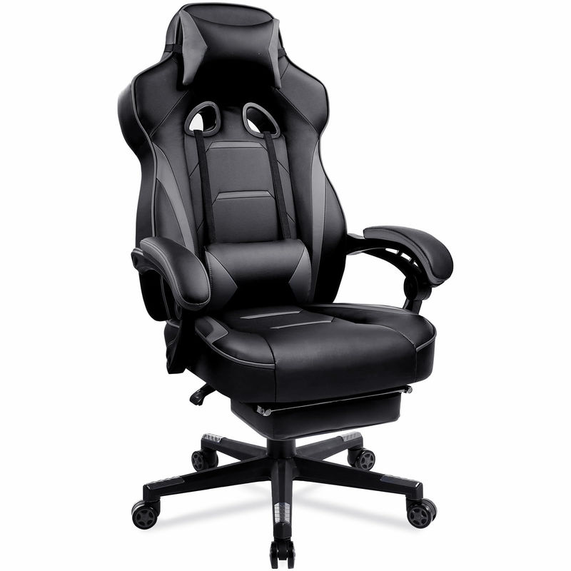 27.16&quot;D x 20.66&quot;W x 47.24&quot;H エルゴノミックゲームチェアで 脚と足の裏付け